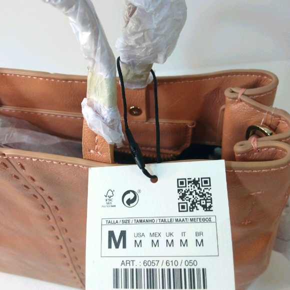 ZARA midi shopper detailed topstitching bag - Picture 4 of 9